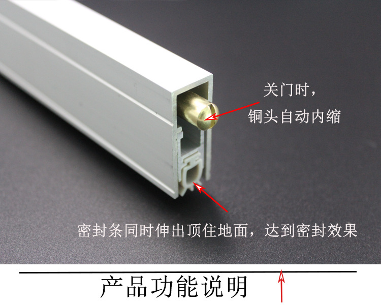 樂朗五金RDA-31C(U2) 鋁合金門底防塵器