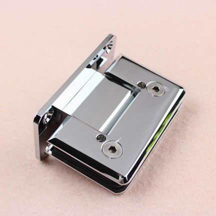 Beveled Brass 90 degree wall to glass shower door hinge